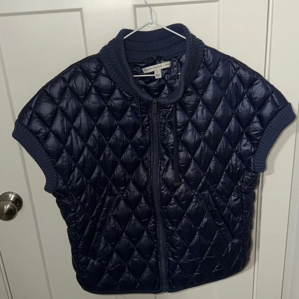 NWOT Martha Stewart Black Quilted Vest-v4